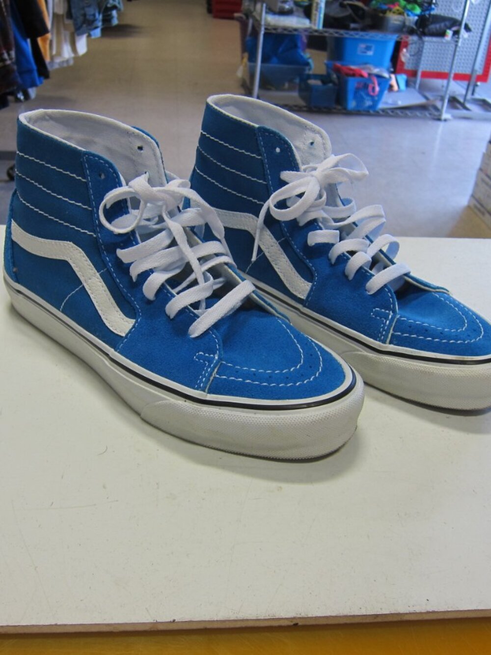 VANS SK8 Hi Women's Size 8 Periwinkle Ble/White Canvas/Suede Skate Shoe's